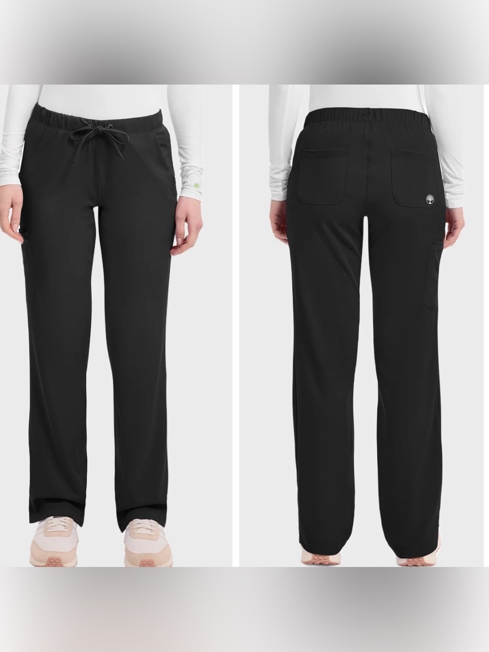 Women’s Healing Hands Rebecca 9560 Flare Leg Stretch Black Scrub Pants Size XS